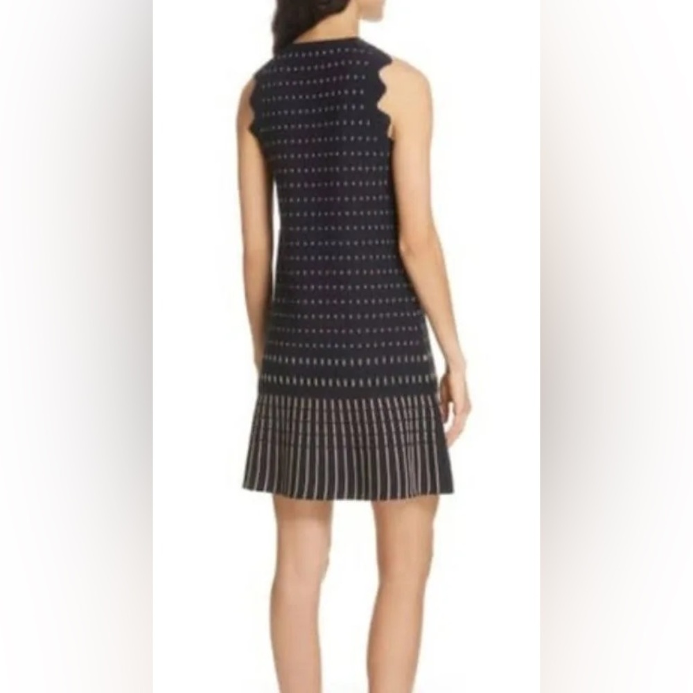 NEW Ted Baker London Relioa Metallic Jacquard Dress w/ Scallop Details Cocktail - Picture 2 of 11
